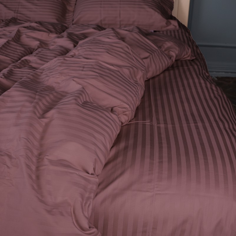 Простынь Satin Stripe 30-0008 Smoky Pink