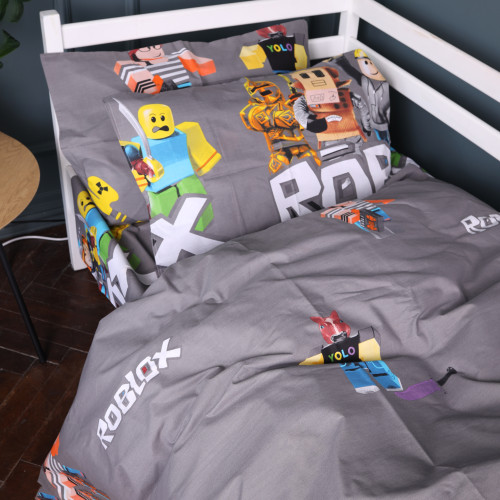 Простирадло Бязь 17-0821 Roblox game gray - 2