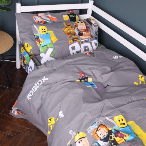 Комплект постільної білизни Бязь Kids Time 17-0821 Roblox game gray - 2