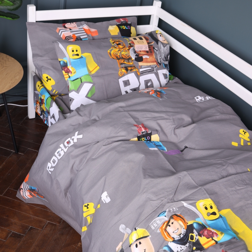 Комплект постільної білизни Бязь Kids Time 17-0821 Roblox game gray - 1