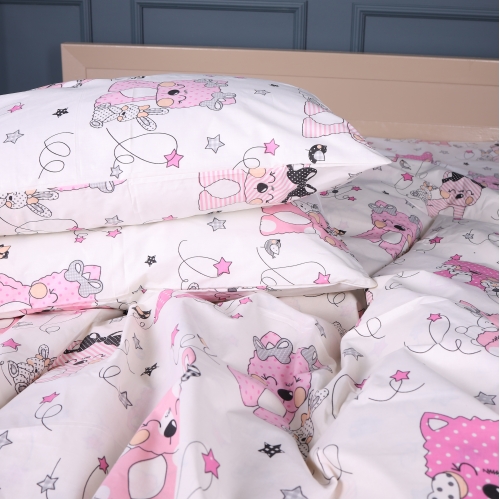 Наволочка Бязь Kids Time 17-0776 Magic cats pink