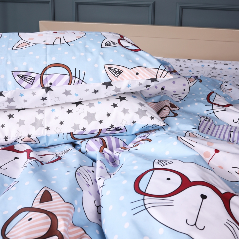 Комплект постільної білизни Бязь 17-0785 Funny cats - 4