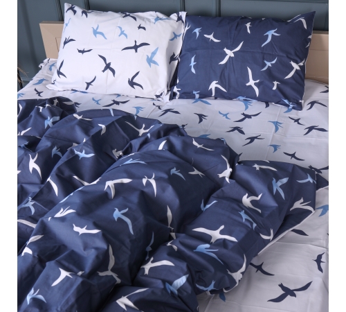 Пододеяльник Бязь 17-0825 Flying birds blue - 2