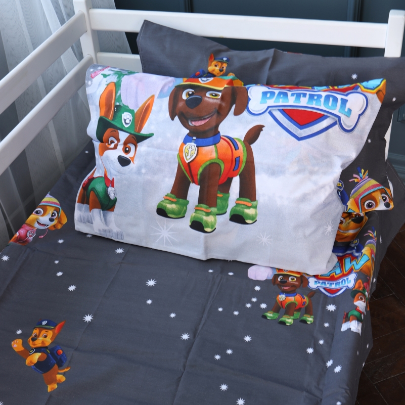 Комплект постільної білизни Бязь Kids Time 17-0795 Paw Patrol Winter gray - 1