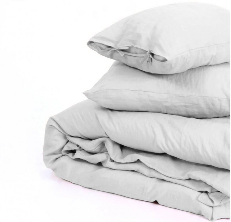 Простынь на резинке Лен Natural Linen "Caspian" - высота 25 см (детские 10 см) - 4