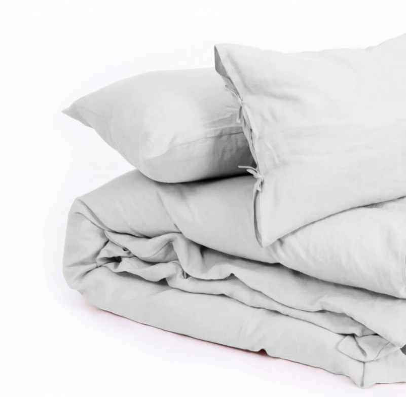 Простынь на резинке Лен Natural Linen "Caspian" - высота 25 см (детские 10 см) - 5