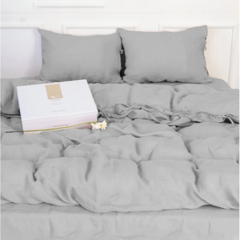 Простынь на резинке Лен Natural Linen "Jasmine" - высота 25 см (детские 10 см) - 2