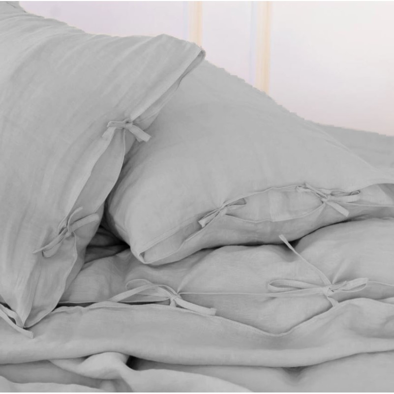 Простынь на резинке Лен Natural Linen "Jasmine" - высота 25 см (детские 10 см) - 3