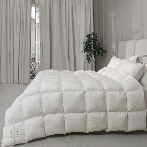 Одеяло пуховое кассетное Raffaello White №063 90% белый пух Standart / 10% перо батист