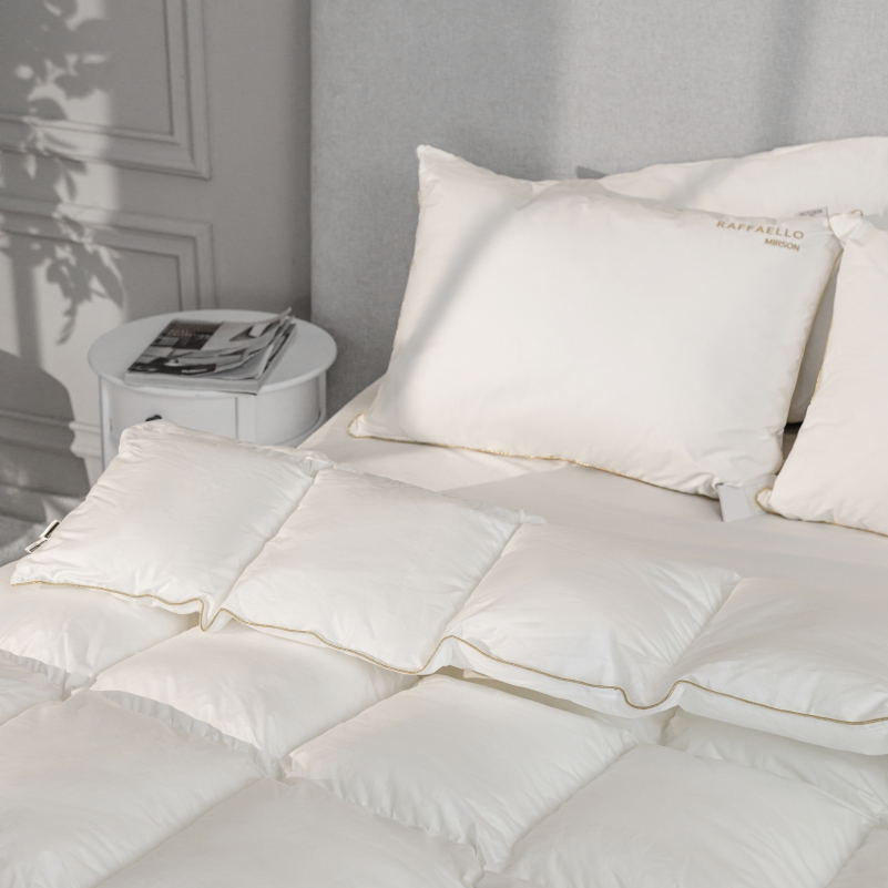 Ковдра пухова касетна Raffaello White №063 90% білий пух Standart / 10% перо батист (зимове+) - 10