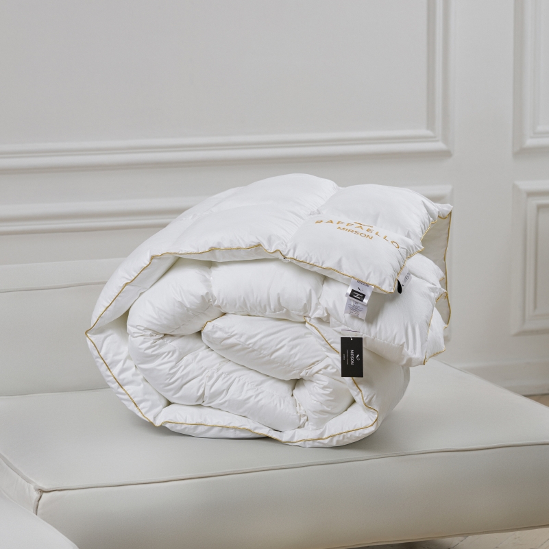 Ковдра пухова касетна Raffaello White №063 90% білий пух Standart / 10% перо батист (зимове+) - 8