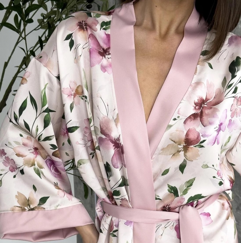 Халат "Silk Blossom" pink - 2