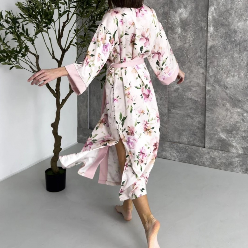 Халат "Silk Blossom" pink - 1