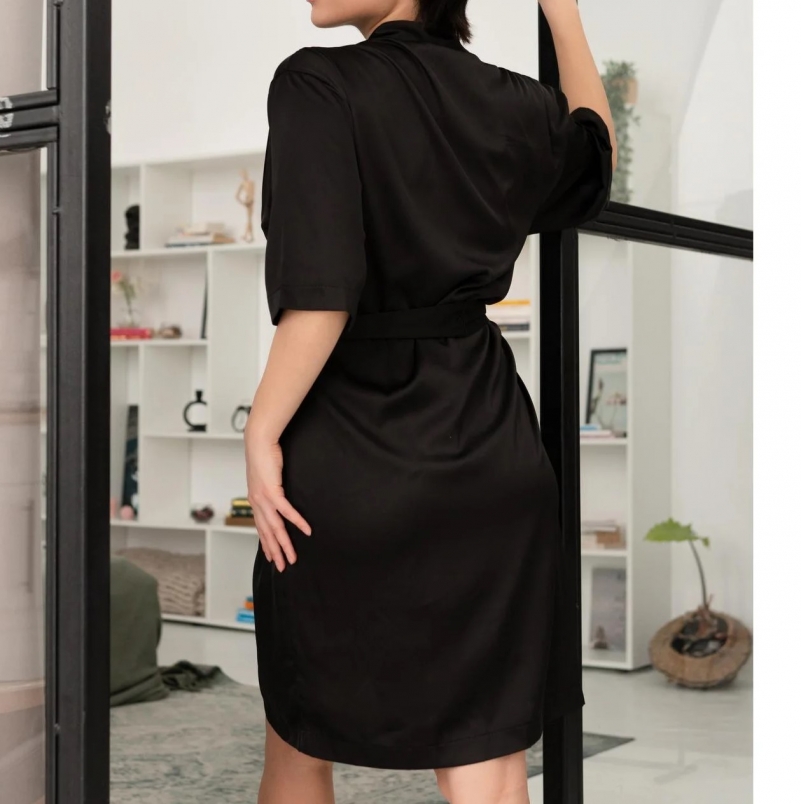Халат "Silk Aura" black - 1