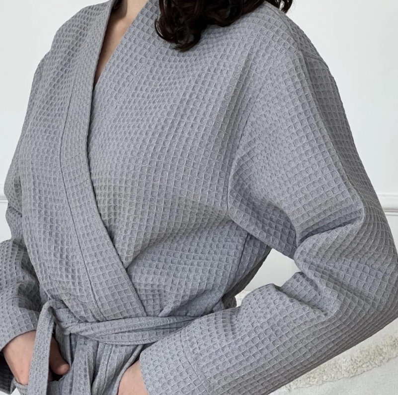 Халат "Soft Waffle long" gray - 2