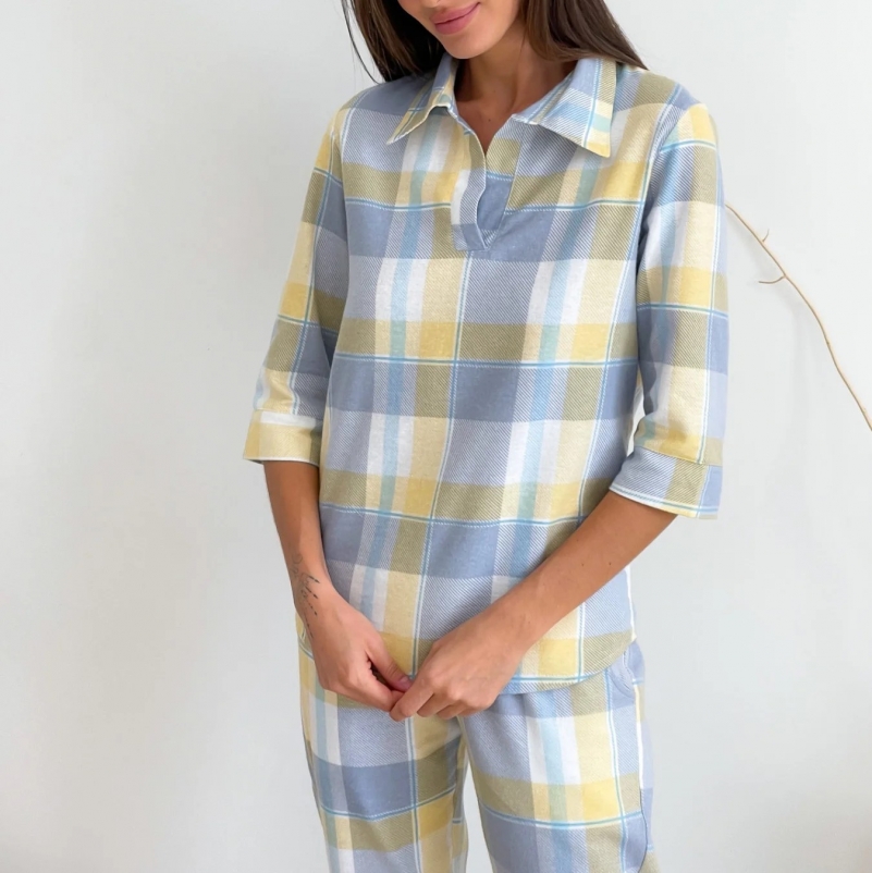 Жіночий костюм "Lazy Mornings" yellow/gray - 2