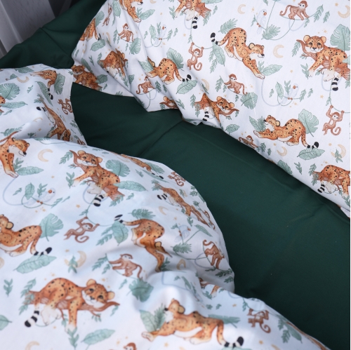 Простынь Сатин Kids Time 22-1420 Little Jungle Friends