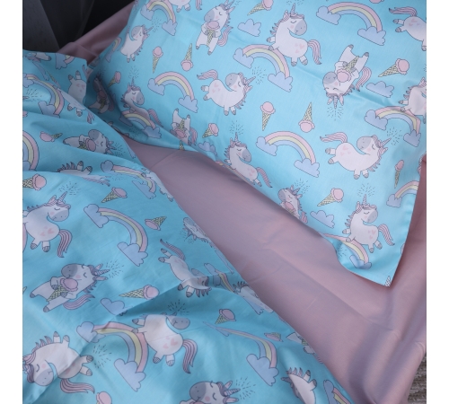 Простынь Сатин Kids Time 22-1421 Unicorn meanness