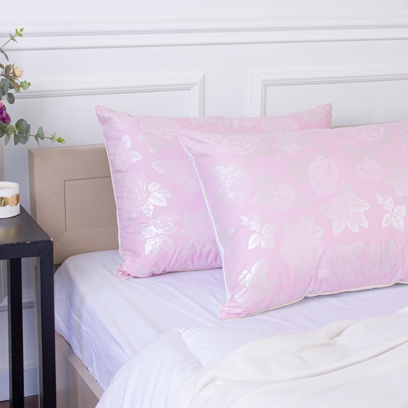 Пухова подушка KARMEN №1807 "Bio-Pink" 90% пух (середня) - 6