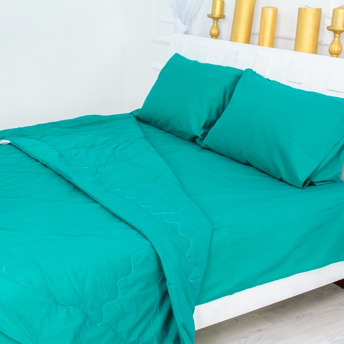 Летний постельный комплект №2402 EcoSilk 17-4735 Caterina (одеяло + наволочки + простынь)