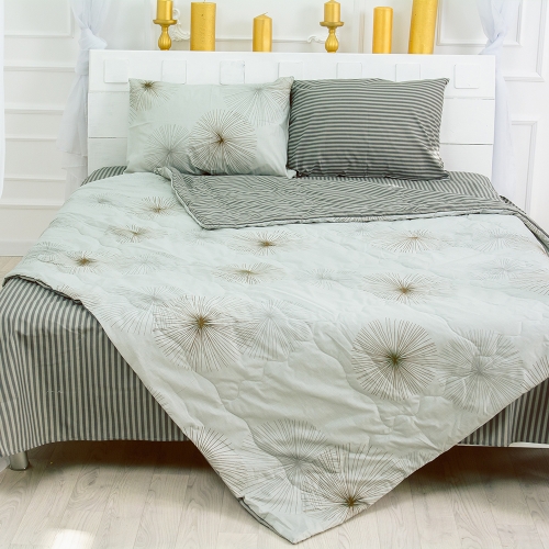 Летний постельный комплект №2530 Eco-Soft 19-2491 Leone (одеяло + 2 подушки + 2 наволочки + простынь)