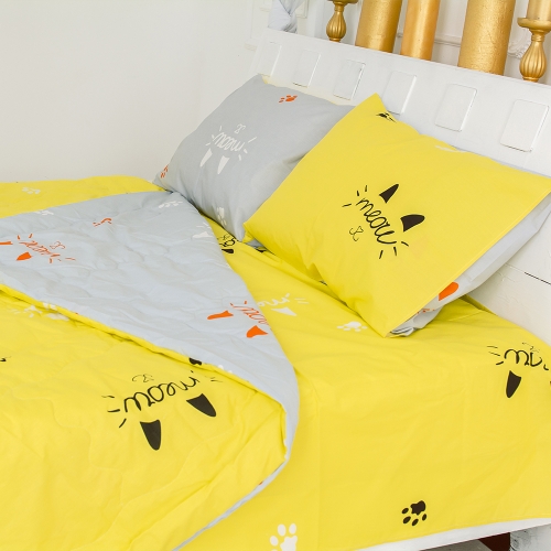Летний постельный комплект №2411 EcoSilk 19-2508 Cascata (одеяло + наволочки + простынь)