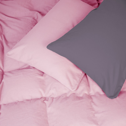 Комплект постільної білизни Фланель 001-008 "Ash grey/Pink"