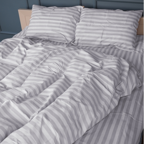 Постельное белье Бязь 17-0600 Stripe White Gray