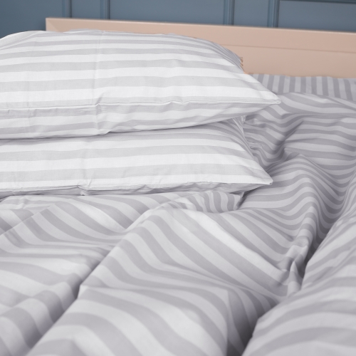 Наволочка Бязь 17-0600 Stripe White Gray