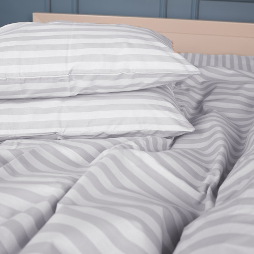 Постільна білизна Бязь 17-0600 Stripe White Gray - 5