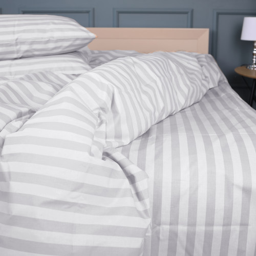 Комплект постельного белья MirSon Ranforce Elite 17-0600 Stripe White Gray - 4