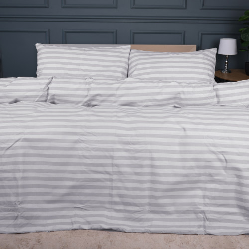 Комплект постільної білизни MirSon Ranforce Elite 17-0600 Stripe White Gray - 2