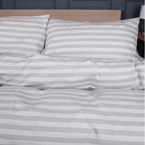 Комплект постельного белья MirSon Ranforce Elite 17-0600 Stripe White Gray