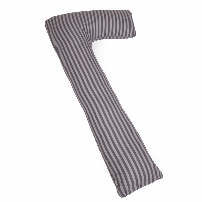 Подушка для вагітних та відпочинку Г-подібна №5001 Color Line 17-0601 Stripe Gray EcoSilk бязь - 5