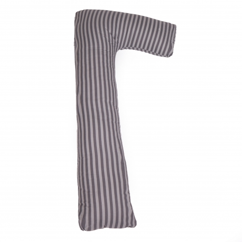 Подушка для вагітних та відпочинку Г-подібна №5001 Color Line 17-0601 Stripe Gray EcoSilk бязь