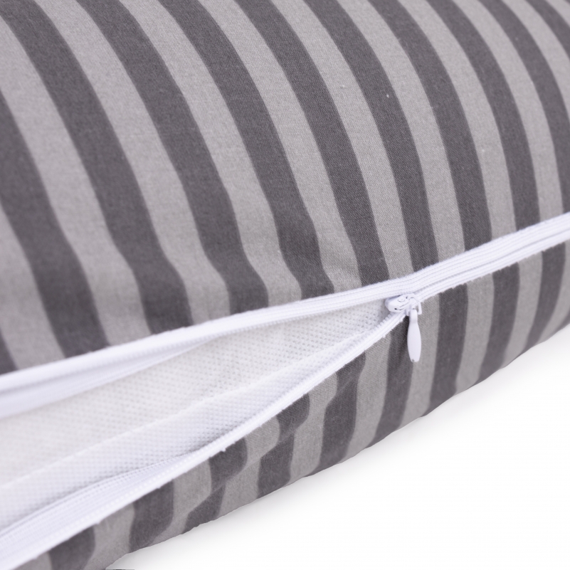 Подушка для вагітних та відпочинку Г-подібна №5001 Color Line 17-0601 Stripe Gray EcoSilk бязь - 6
