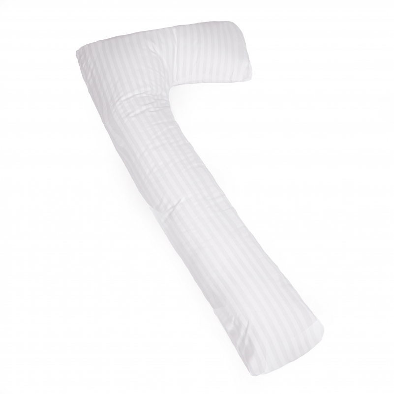 Подушка для вагітних та відпочинку Г-подібна №5003 Color Line 17-0605 Stripe White EcoSilk бязь - 5