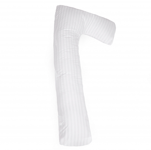 Подушка для вагітних та відпочинку Г-подібна №5003 Color Line 17-0605 Stripe White EcoSilk бязь