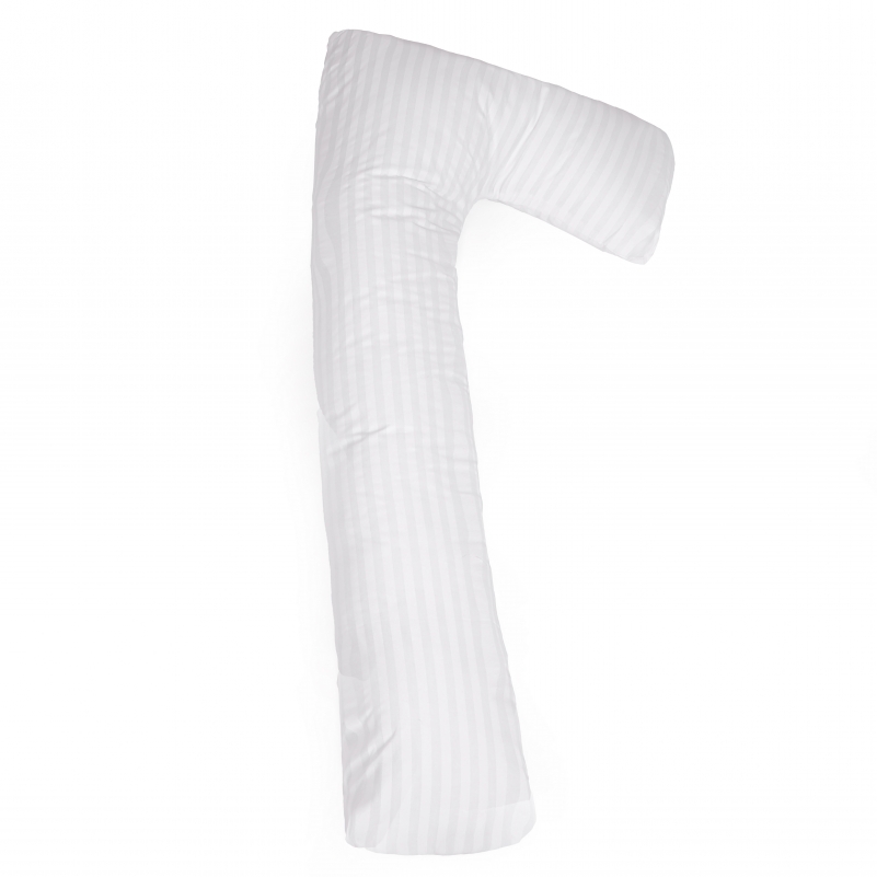 Подушка для вагітних та відпочинку Г-подібна №5003 Color Line 17-0605 Stripe White EcoSilk бязь