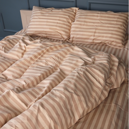 Постельное белье Бязь 17-0610 Stripe Light Brown