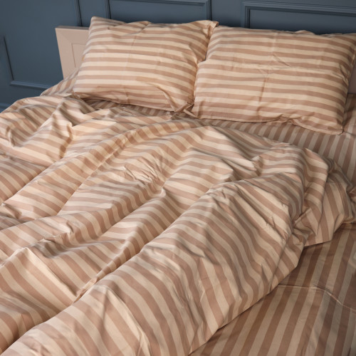 Наволочка Бязь 17-0610 Stripe Light Brown - 2