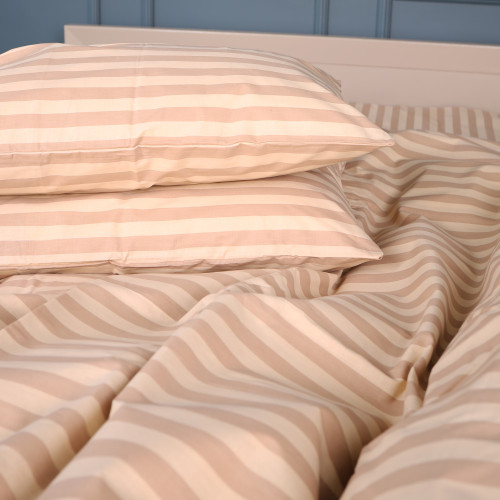 Комплект постільної білизни MirSon Ranforce Elite 17-0610 Stripe Light Brown - 5