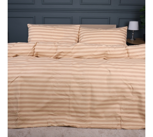 Комплект постільної білизни MirSon Ranforce Elite 17-0610 Stripe Light Brown