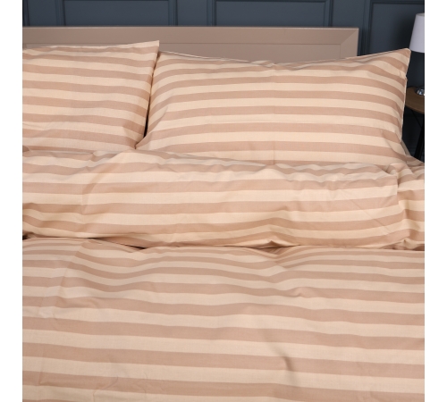 Комплект постільної білизни MirSon Ranforce Elite 17-0610 Stripe Light Brown