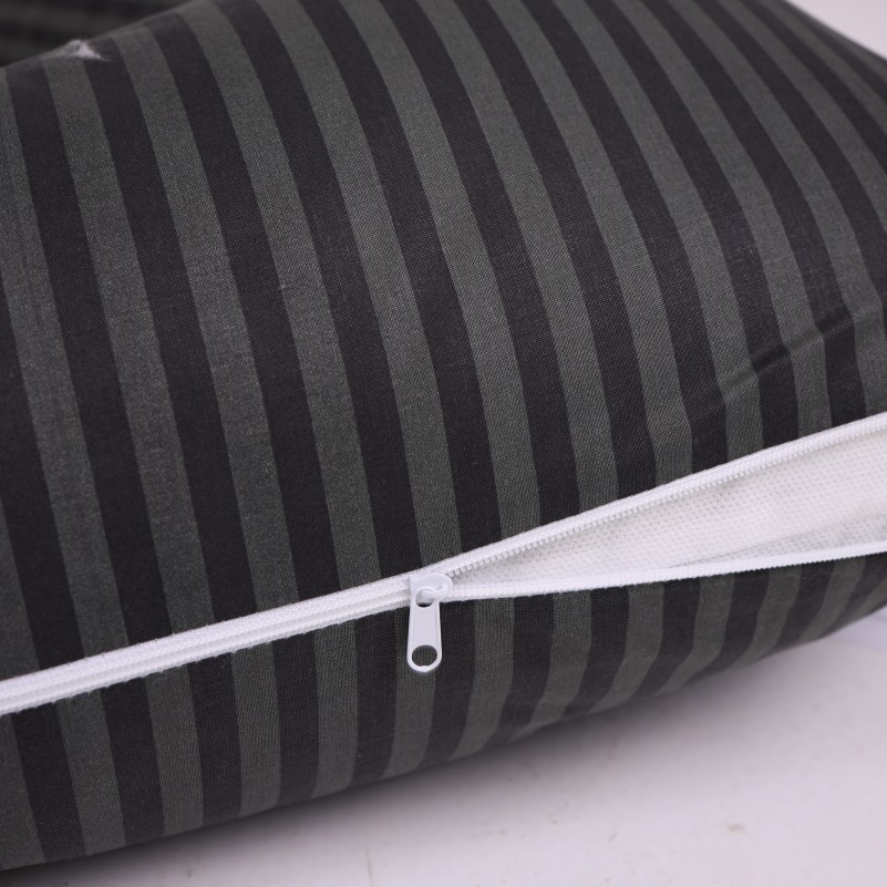 Подушка для вагітних та відпочинку Г-подібна №5002 Color Line 17-0611 Stripe Black EcoSilk бязь - 6
