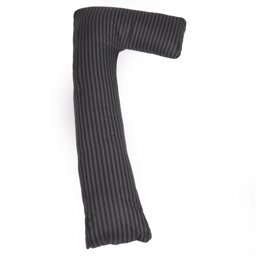 Подушка для вагітних та відпочинку Г-подібна №5002 Color Line 17-0611 Stripe Black EcoSilk бязь