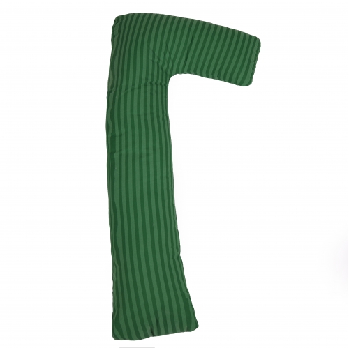 Подушка для вагітних та відпочинку Г-подібна №5000 Color Line 17-0612 Stripe Emerald EcoSilk бязь