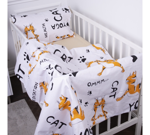 Детское постельное белье Бязь Kids Time 17-0621 Yoga Cat Orange