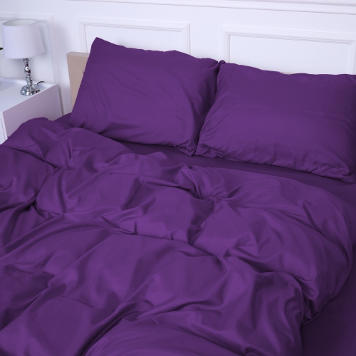 Комплект постельного белья №19-3424 Sunset Purple Mikrosatin Premium Однотонный