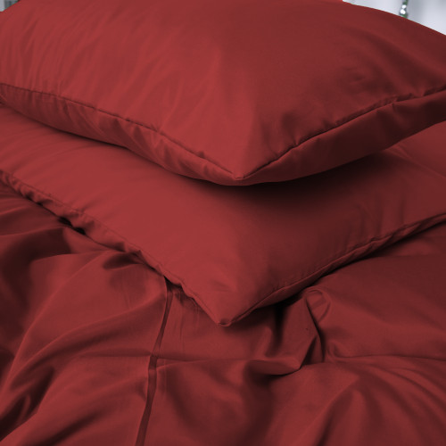  Комплект постільної білизни №19-1655 Garnet Microfiber Premium Однотонний - 4